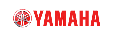 Yamaha logo with a red tuning fork symbol on the left and the word "YAMAHA" in uppercase red letters on the right. The background is transparent.